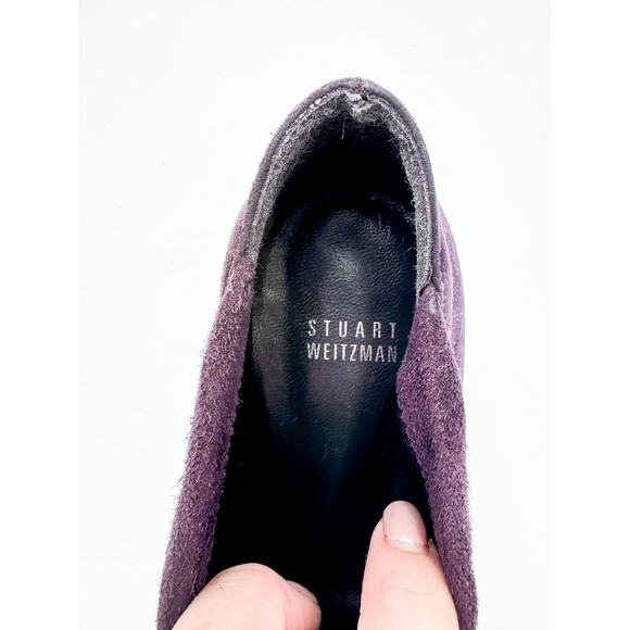 Stuart Weitzman Size 8 Purple Suede Stiletto Booties - Picture 7 of 7